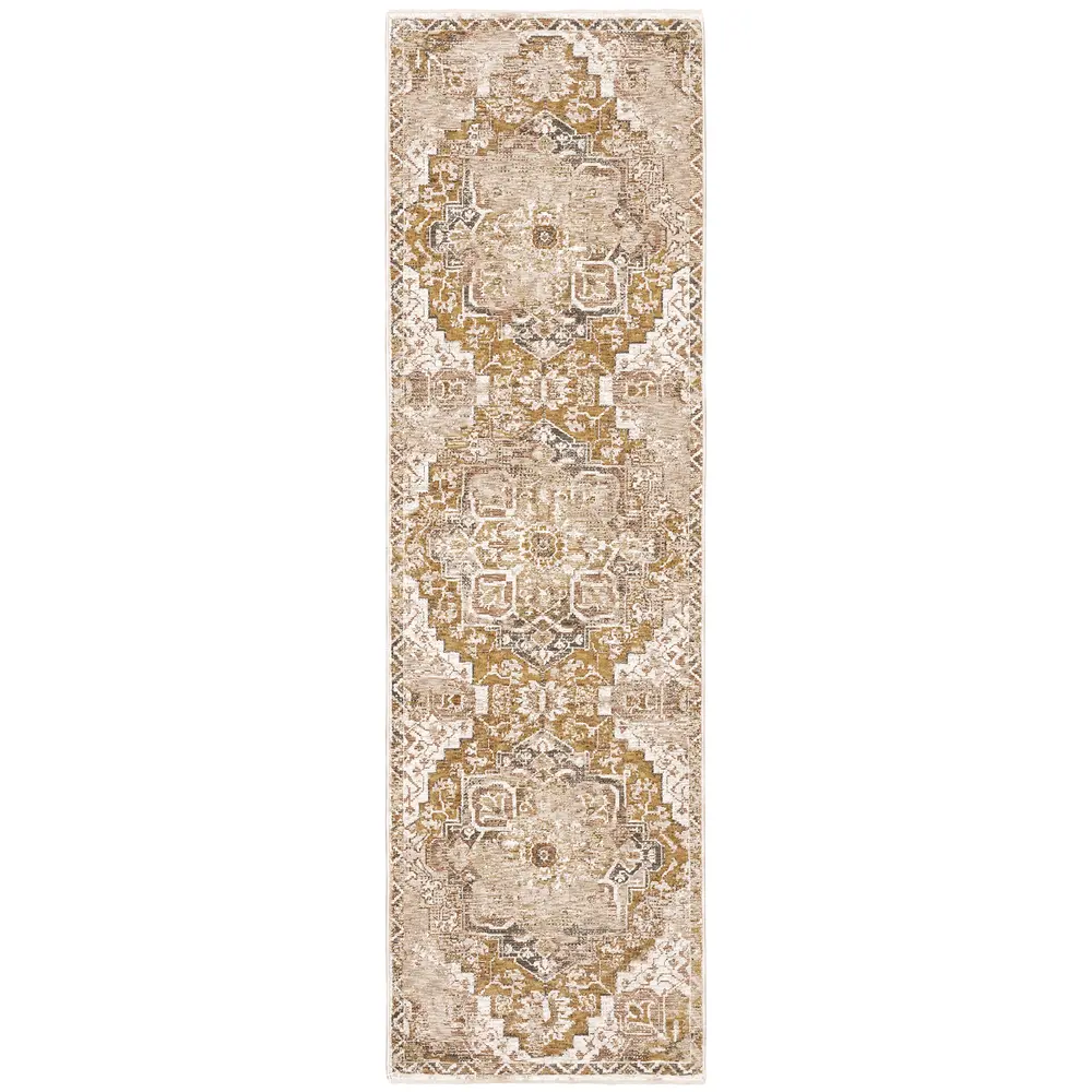 Maharaja 661C1 Gold/ Ivory Indoor Area Rug - 2'3