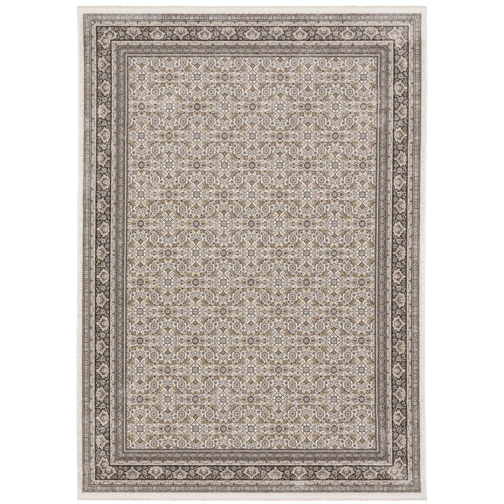 Maharaja 2061N Ivory/ Grey Indoor Area Rug - 7'10