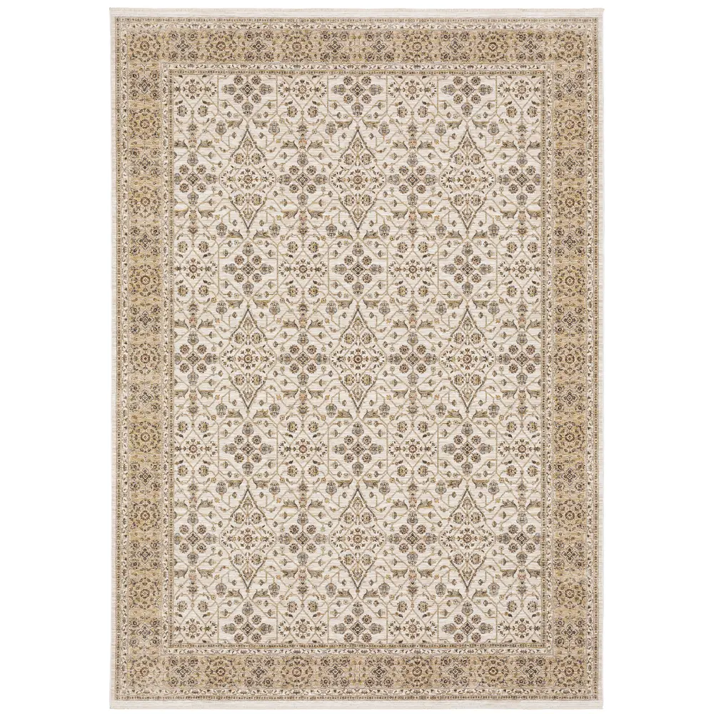 Maharaja 001J1 Ivory/ Gold Indoor Area Rug - 7'10