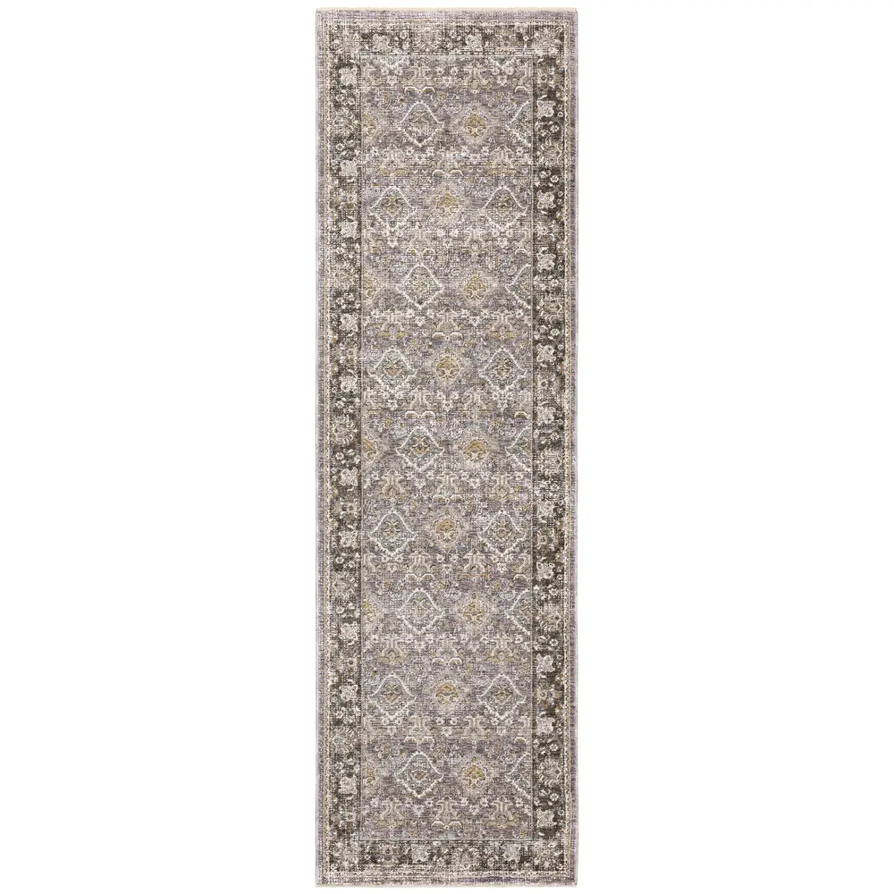 Maharaja 091E1 Grey/ Blue Indoor Area Rug - 2'3