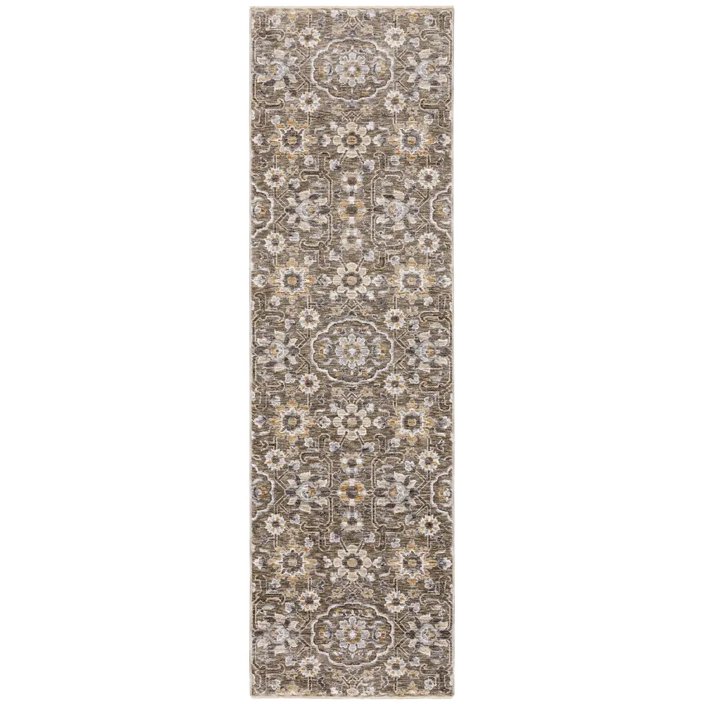 Maharaja 532D1 Grey/ Tan Indoor Area Rug - 2'3