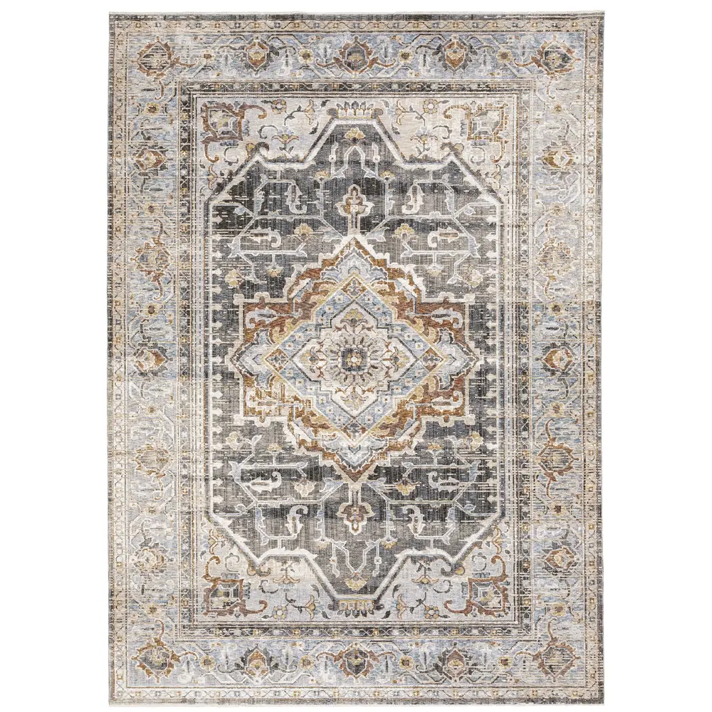 Maharaja 1803X Grey/ Blue Indoor Area Rug - 7'10