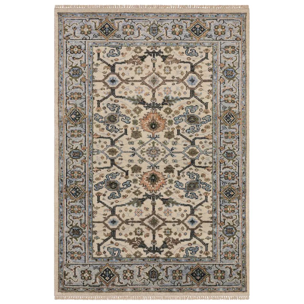 Majorca MAJ01 Ivory/ Light Blue Indoor Area Rug - 9' x 12'