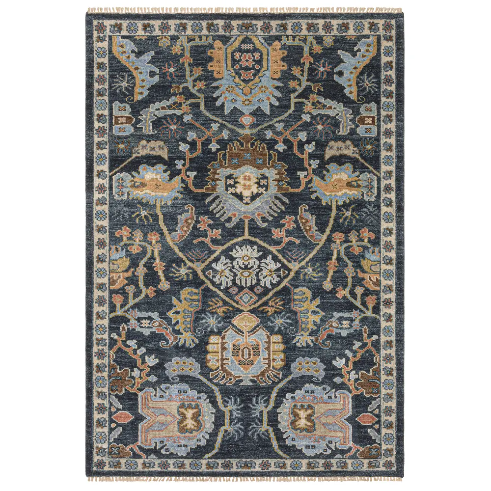 Majorca MAJ02 Navy/ Multi Indoor Area Rug - 10' x 14'