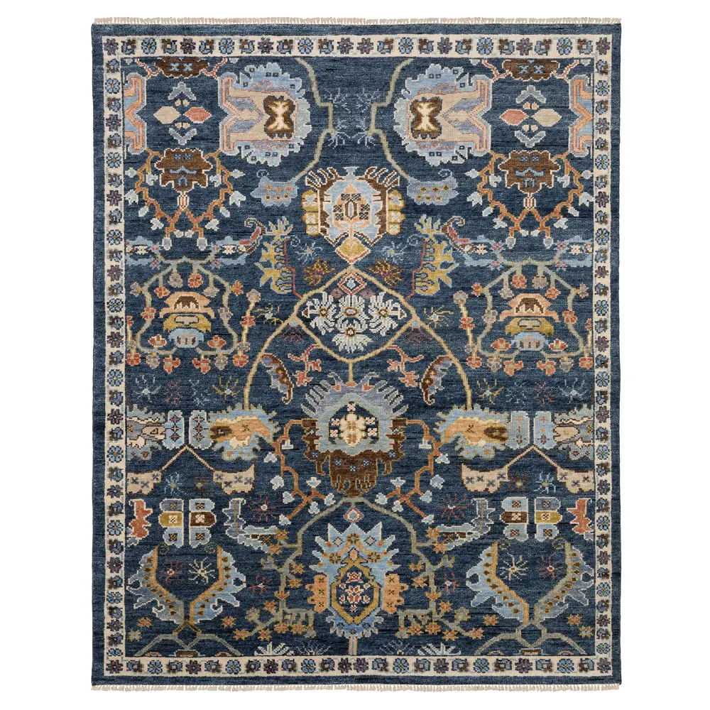 Majorca MAJ02 Navy/ Multi Indoor Area Rug - 8' x 10'
