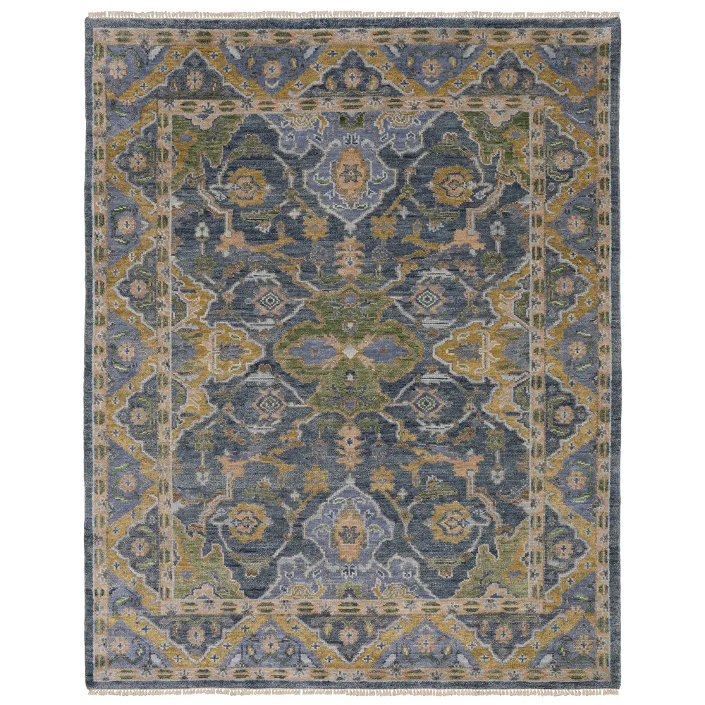 Majorca MAJ03 Blue/ Green Indoor Area Rug - 8' x 10'