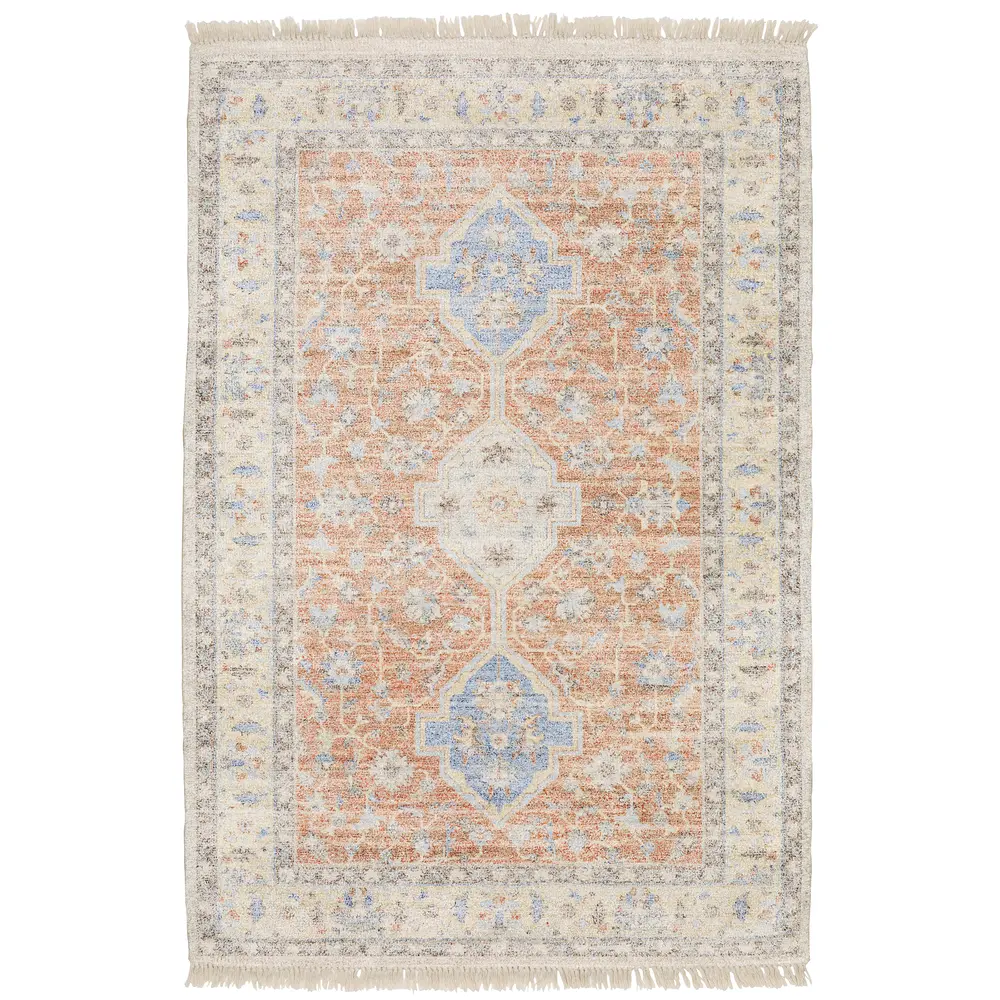 Malabar 45305 Orange/ Blue Indoor Area Rug - 8' x 10'