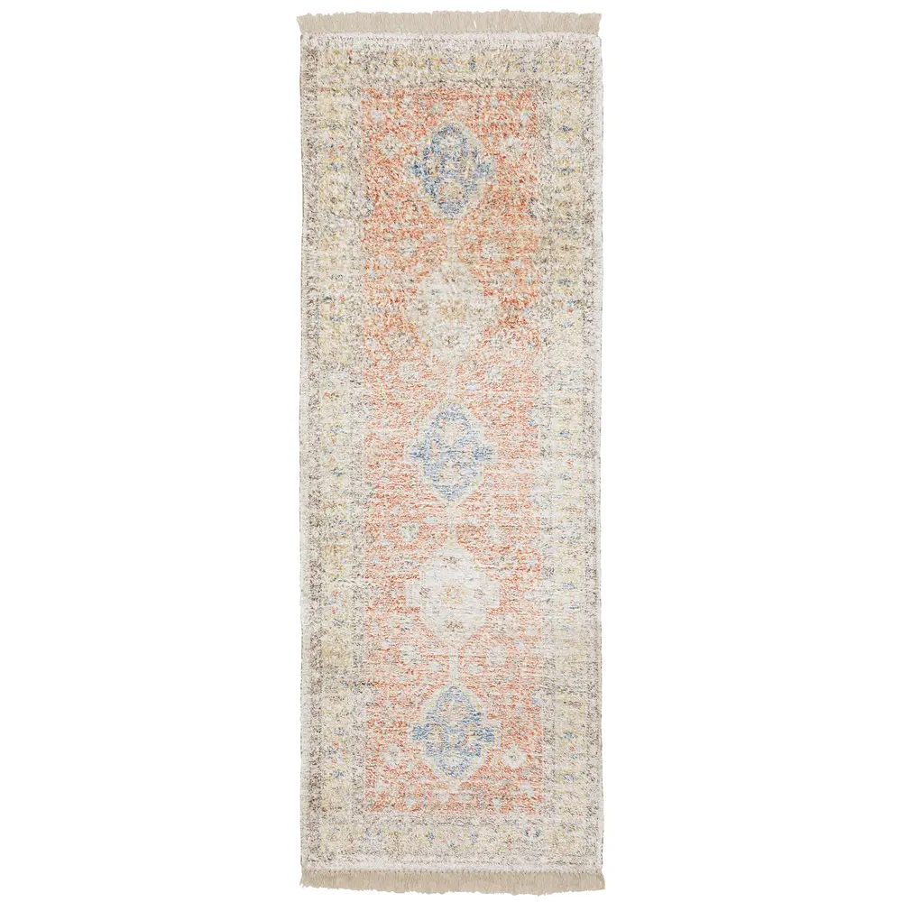 Malabar 45305 Orange/ Blue Indoor Area Rug - 2'6
