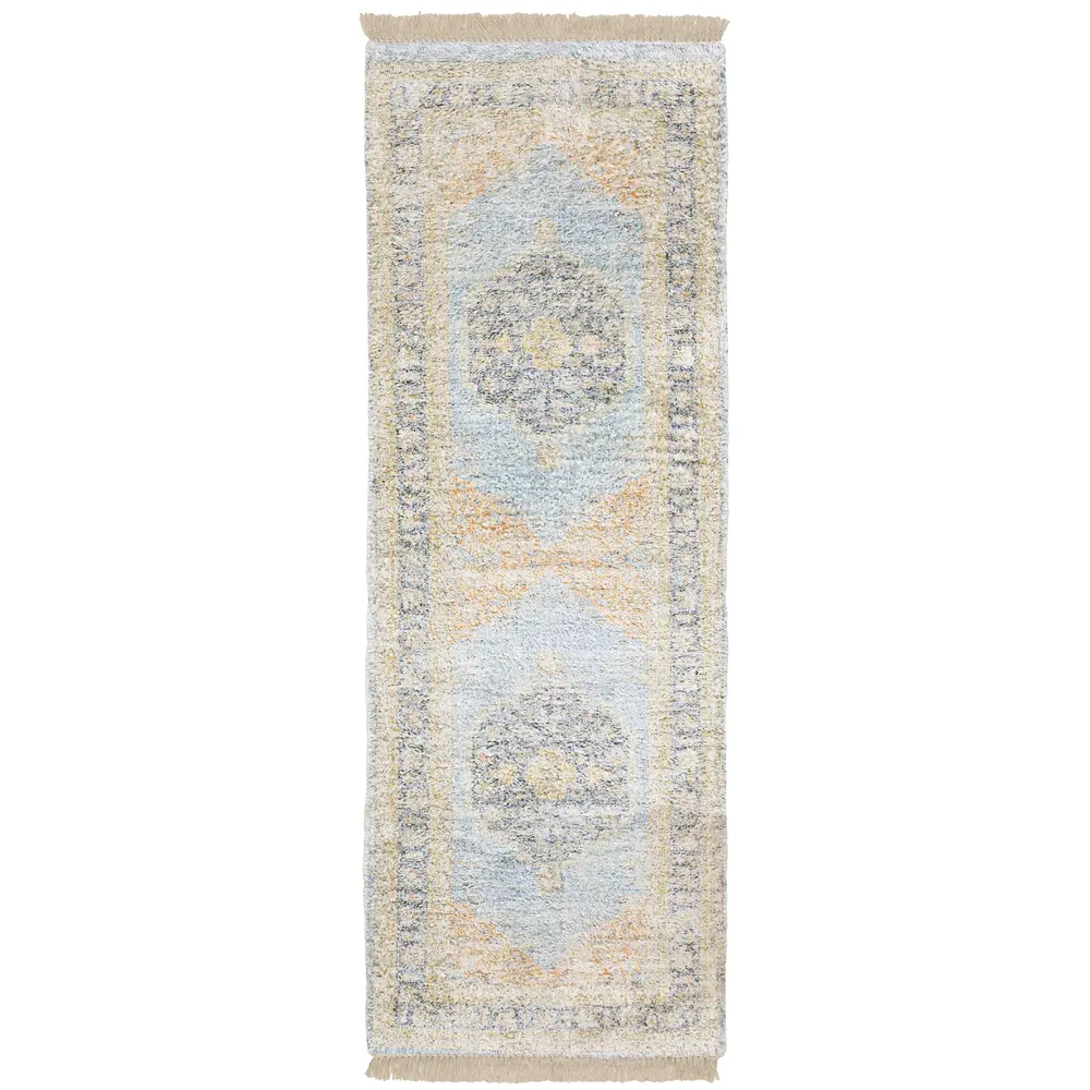 Malabar 45306 Blue/ Beige Indoor Area Rug - 2'6