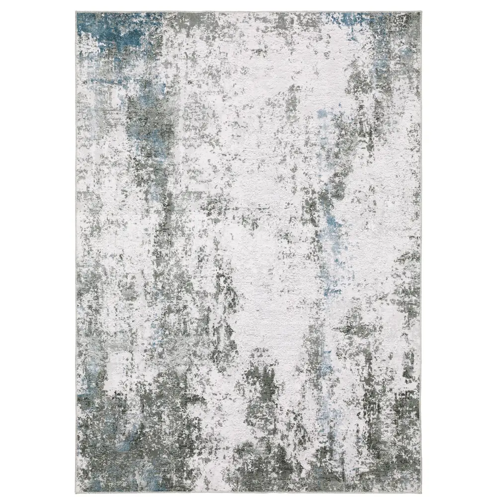 Malibu MAL02 Grey/ Blue Indoor Area Rug - 3'6