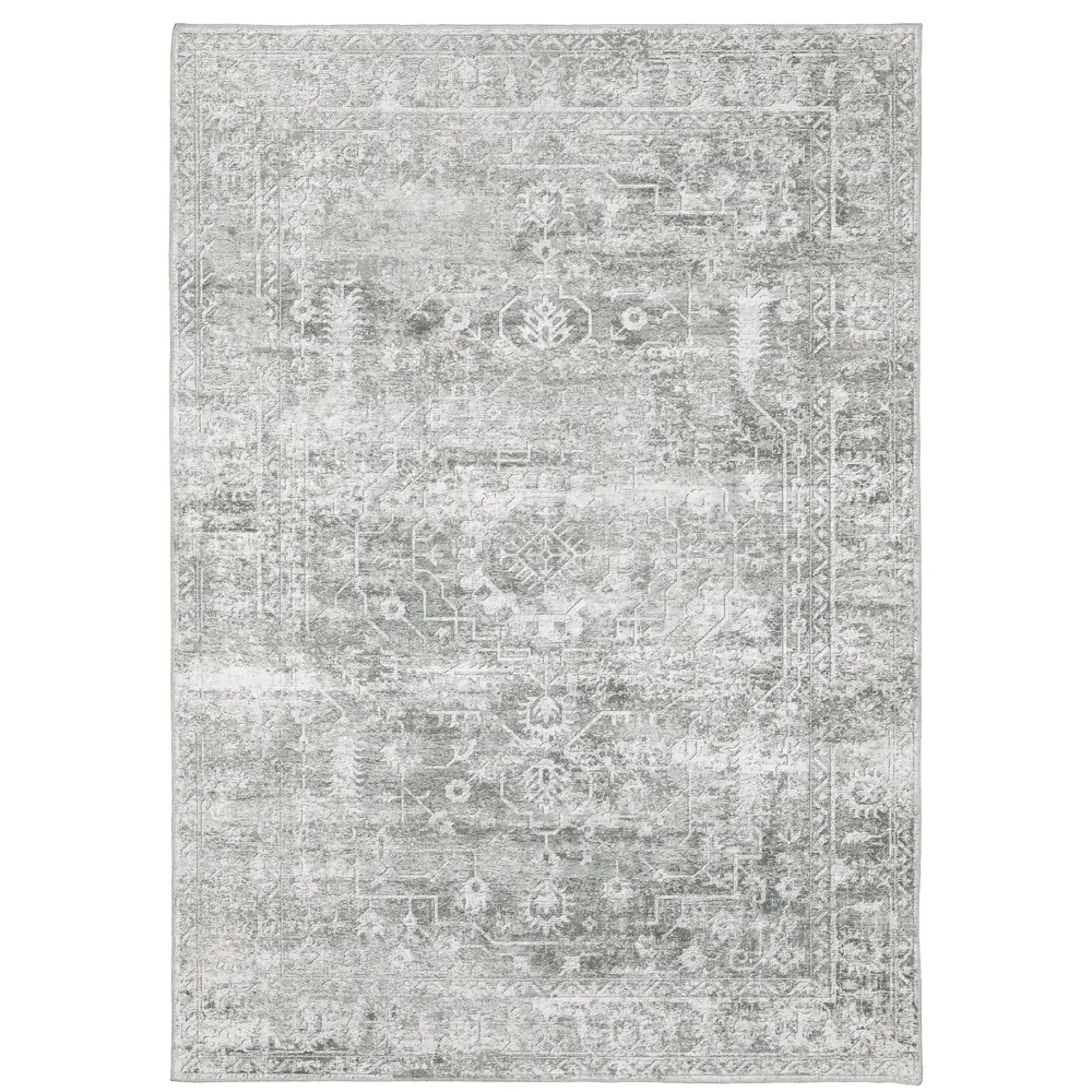 Malibu MAL08 Sage Green/ Grey Indoor Area Rug - 7'6