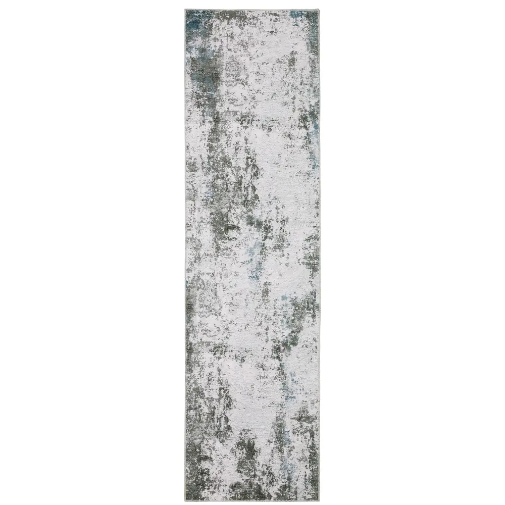 Malibu MAL02 Grey/ Blue Indoor Area Rug - 2' x 8'
