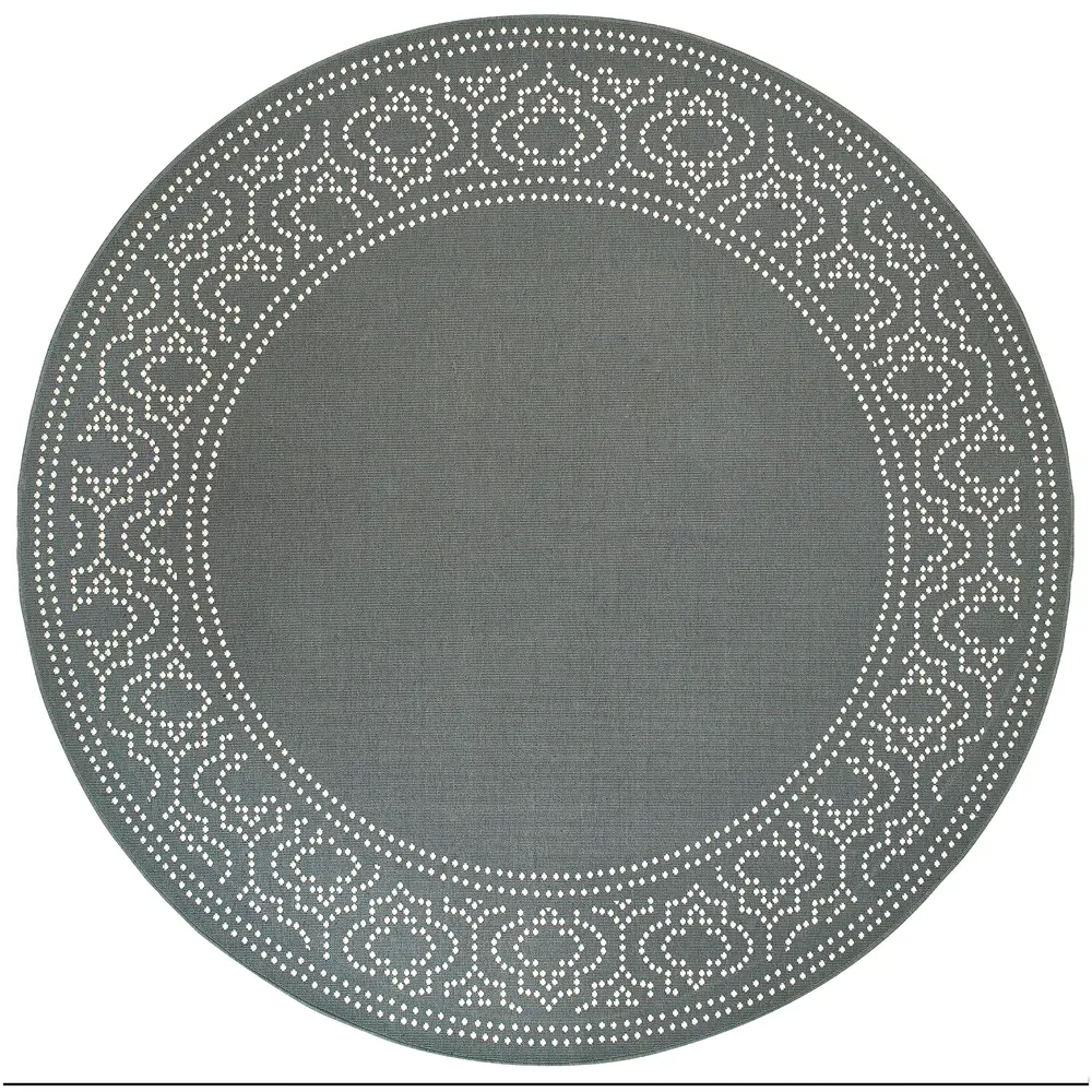 Marina 1247X Grey/ Ivory Indoor/Outdoor Area Rug - 7'10