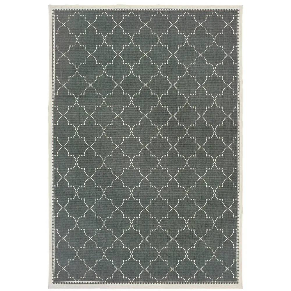 Marina 6025L Grey/ Ivory Indoor/Outdoor Area Rug - 7'10
