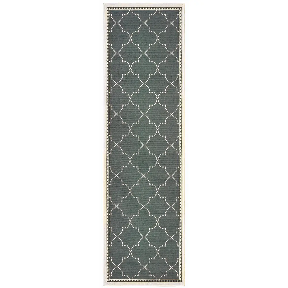 Marina 6025L Grey/ Ivory Indoor/Outdoor Area Rug - 2'3