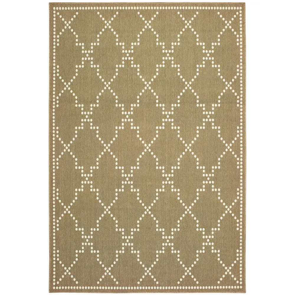 Marina 7765Y Tan/ Ivory Indoor/Outdoor Area Rug - 5'3