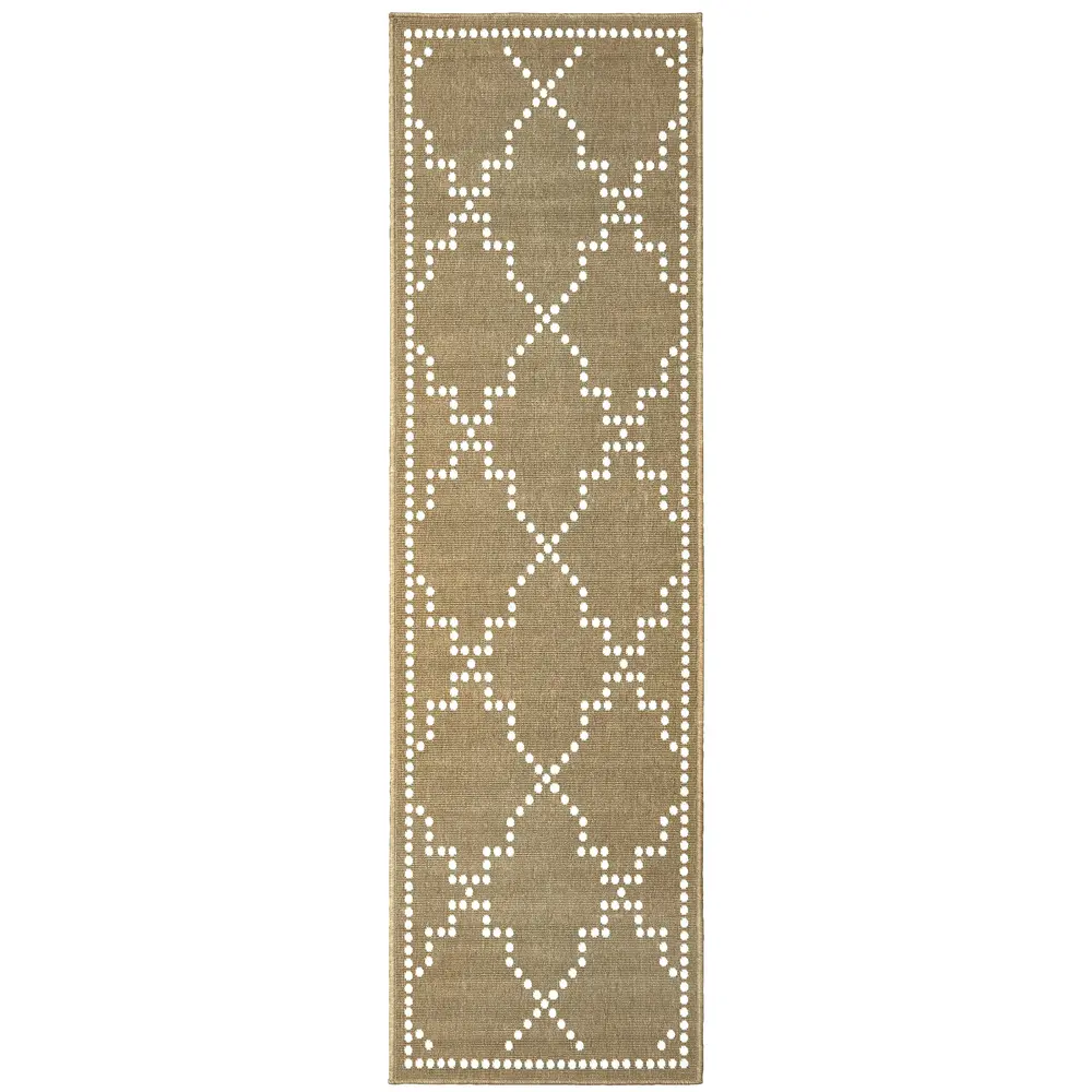 Marina 7765Y Tan/ Ivory Indoor/Outdoor Area Rug - 2'3