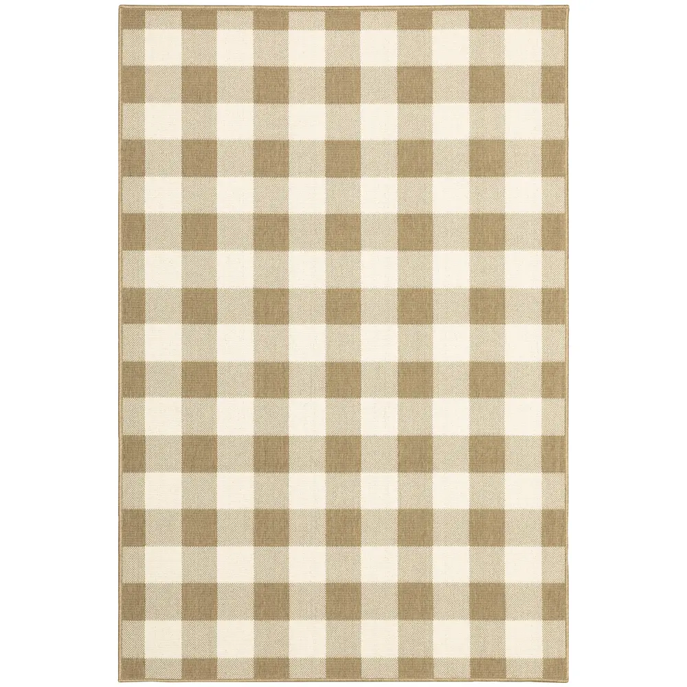 Marina 2598I Tan/ Ivory Indoor/Outdoor Area Rug - 6'7