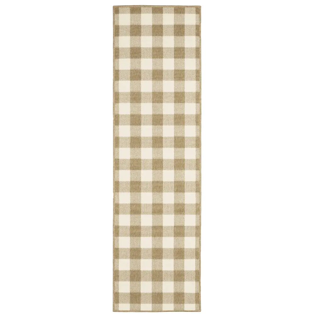 Marina 2598I Tan/ Ivory Indoor/Outdoor Area Rug - 2'3