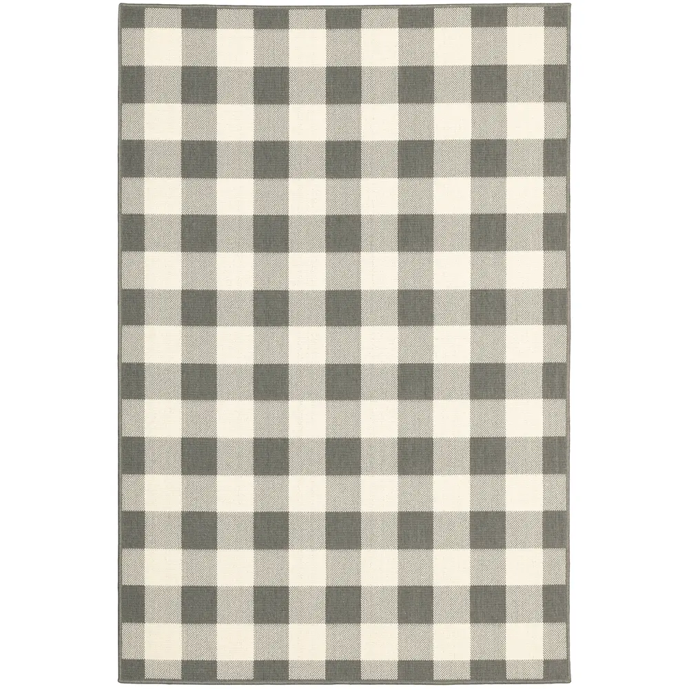 Marina 2598W Grey/ Ivory Indoor/Outdoor Area Rug - 3'7