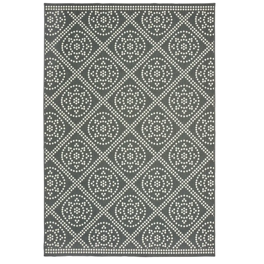 Marina 3969L Grey/ Ivory Indoor/Outdoor Area Rug - 8'6