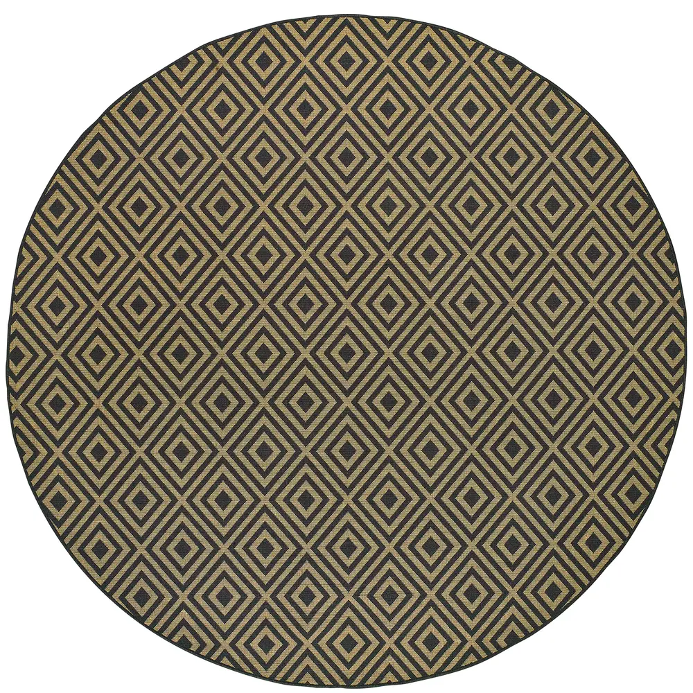 Marina 2335K Black/ Tan Indoor/Outdoor Area Rug - 7'10