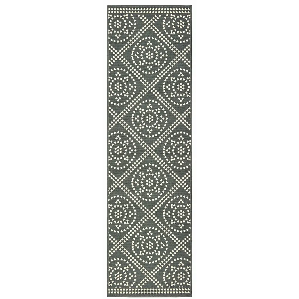 Marina 3969L Grey/ Ivory Indoor/Outdoor Area Rug - 2'3