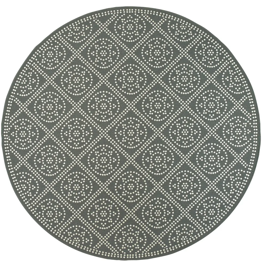 Marina 3969L Grey/ Ivory Indoor/Outdoor Area Rug - 7'10