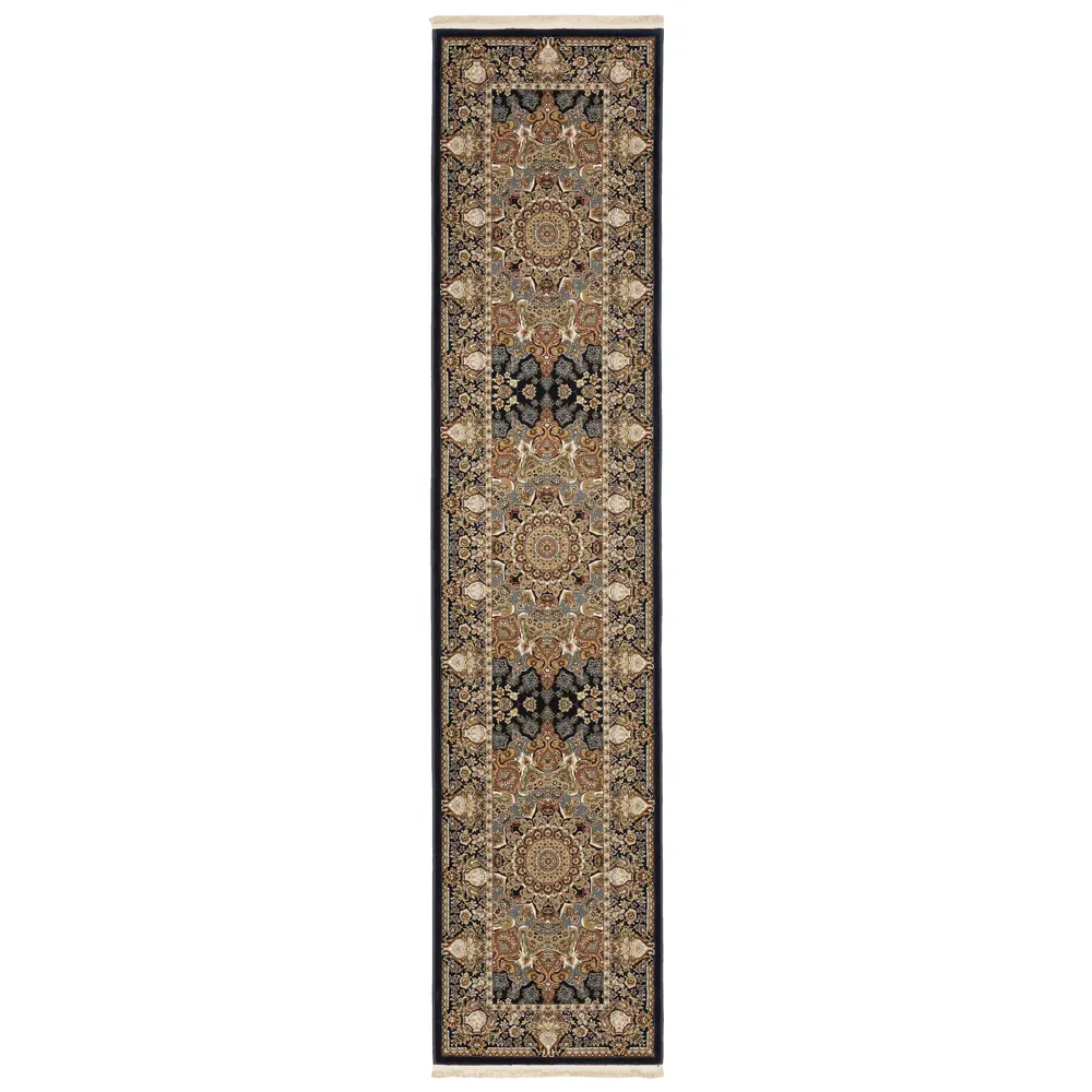 Masterpiece 1802B Navy/ Multi Indoor Area Rug - 2'3