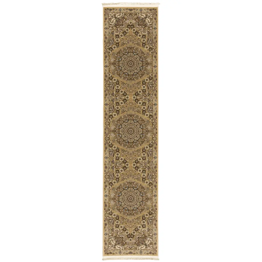 Masterpiece 8022J Gold/ Ivory Indoor Area Rug - 2'3