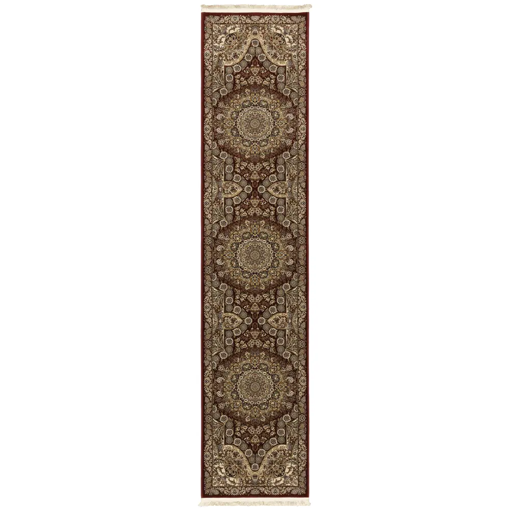 Masterpiece 8022R Red/ Gold Indoor Area Rug - 2'3