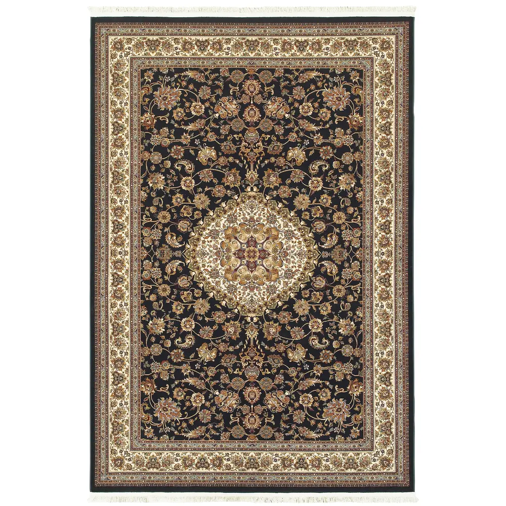 Masterpiece 033B2 Dark Blue/ Ivory Indoor Area Rug - 7'10
