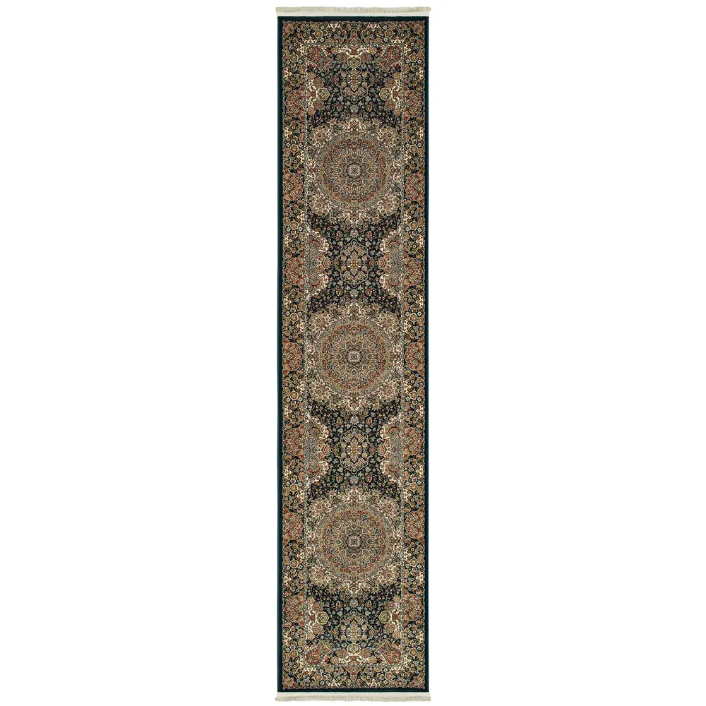 Masterpiece 5501K Dark Blue/ Multi Indoor Area Rug - 2'3