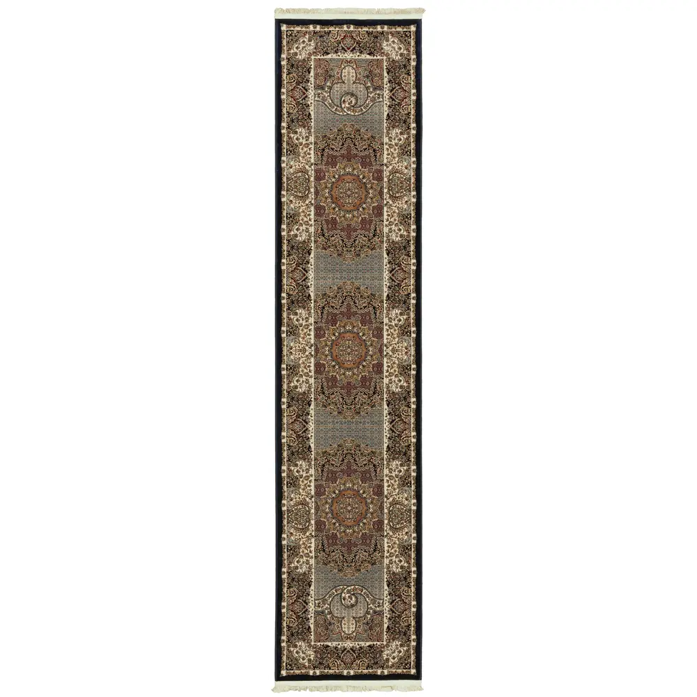 Masterpiece 5330B Blue/ Red Indoor Area Rug - 2'3