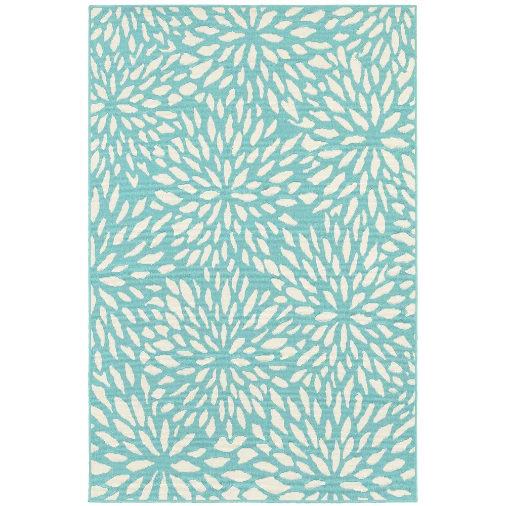 Meridian 1506L Blue/ Ivory Indoor/Outdoor Area Rug - 8'6