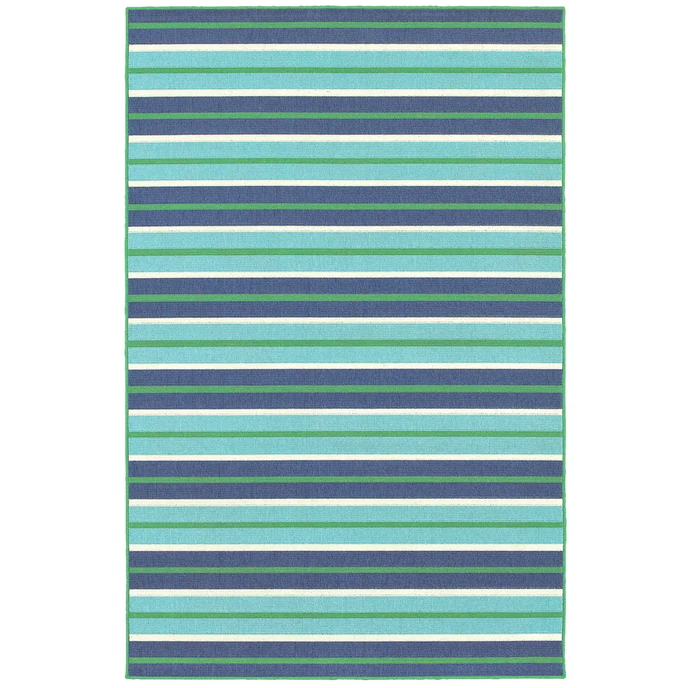 Meridian 9652F Blue/ Green Indoor/Outdoor Area Rug - 5'3