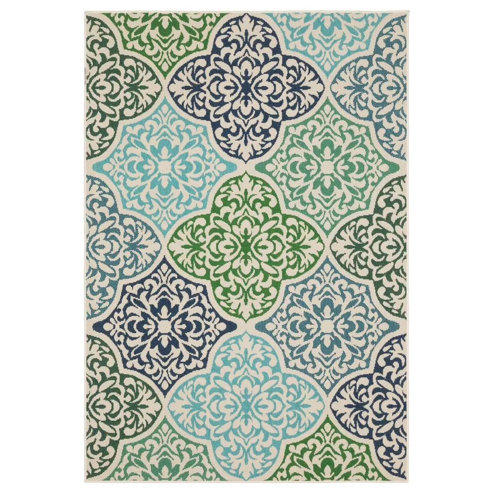 Meridian 4266L Blue/ Green Indoor/Outdoor Area Rug - 7'10