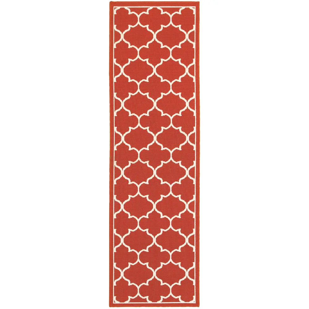 Meridian 1295R Red/ Ivory Indoor/Outdoor Area Rug - 2'3