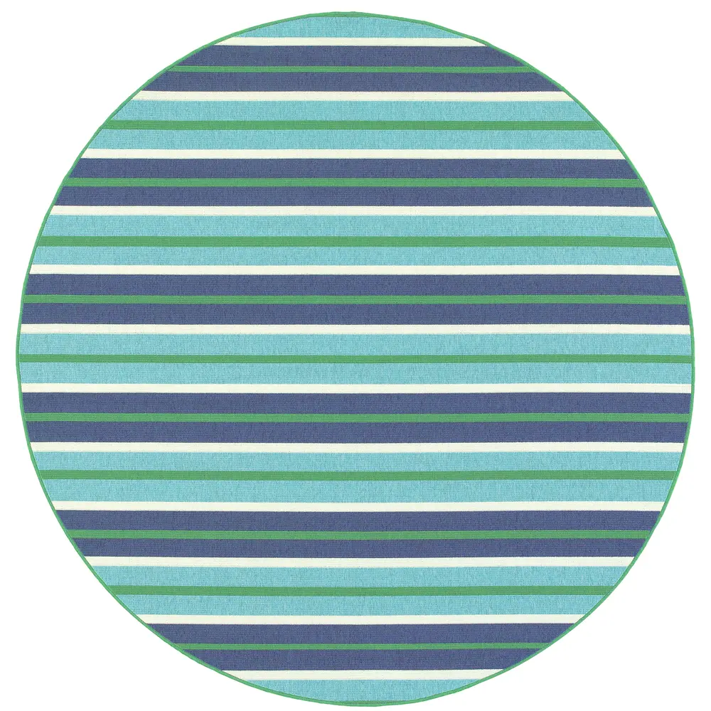 Meridian 9652F Blue/ Green Indoor/Outdoor Area Rug - 7'10