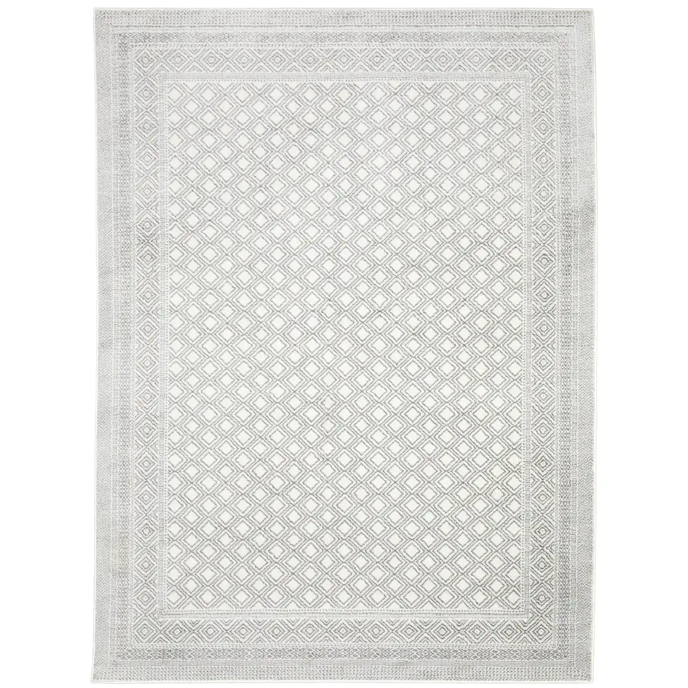 Montecito 094W8 White/ Grey Indoor Area Rug - 3'3