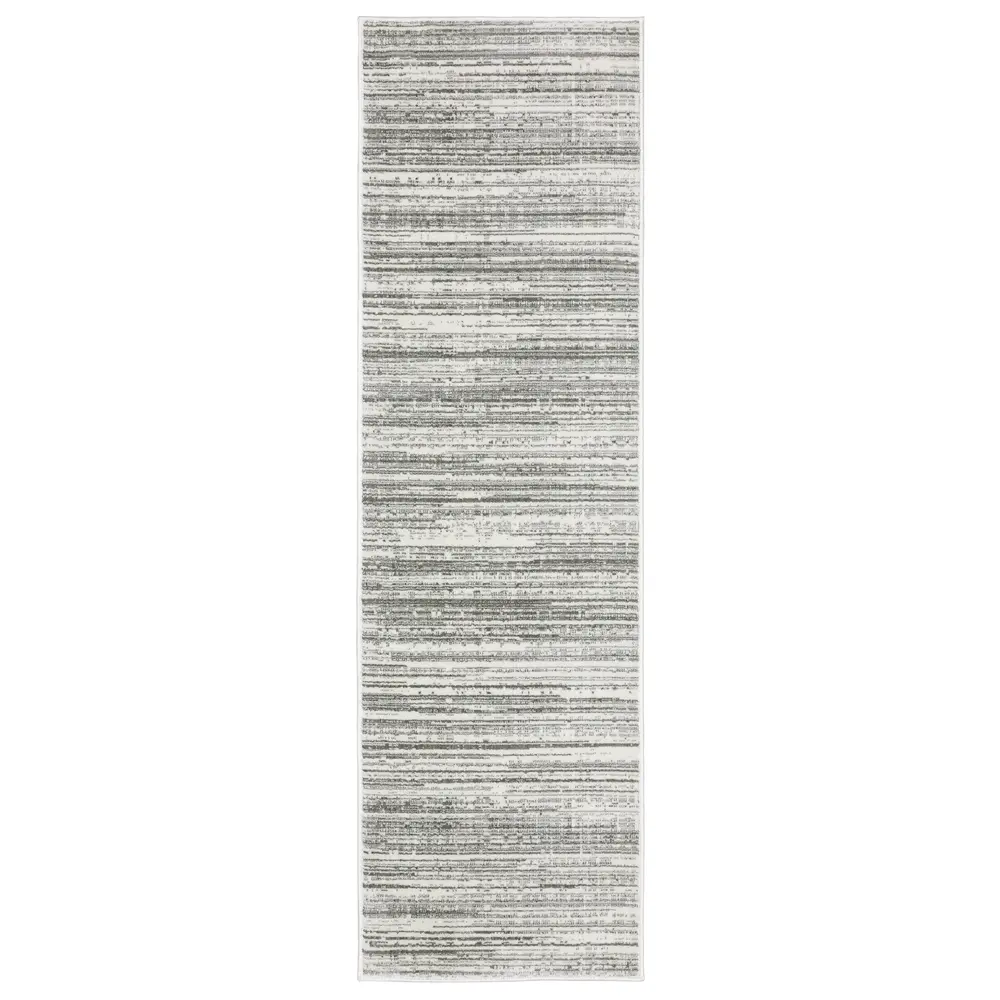 Montecito 4154W White/ Grey Indoor Area Rug - 2'3