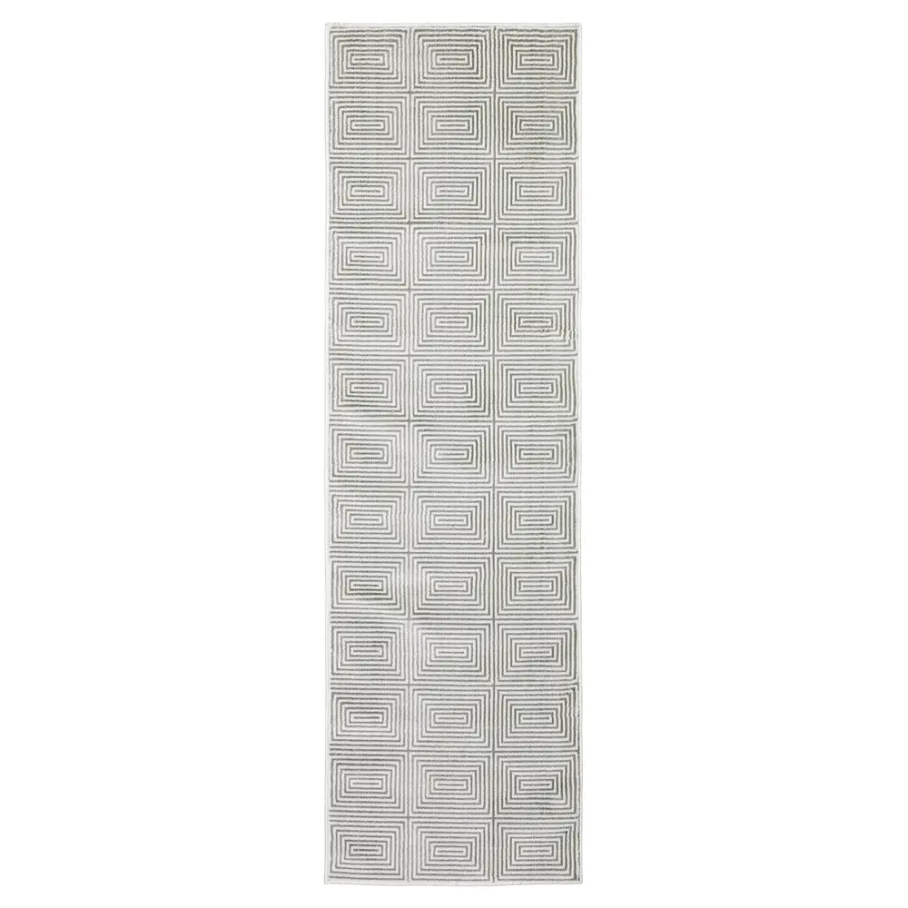 Montecito 8111W Grey/ White Indoor Area Rug - 2'3
