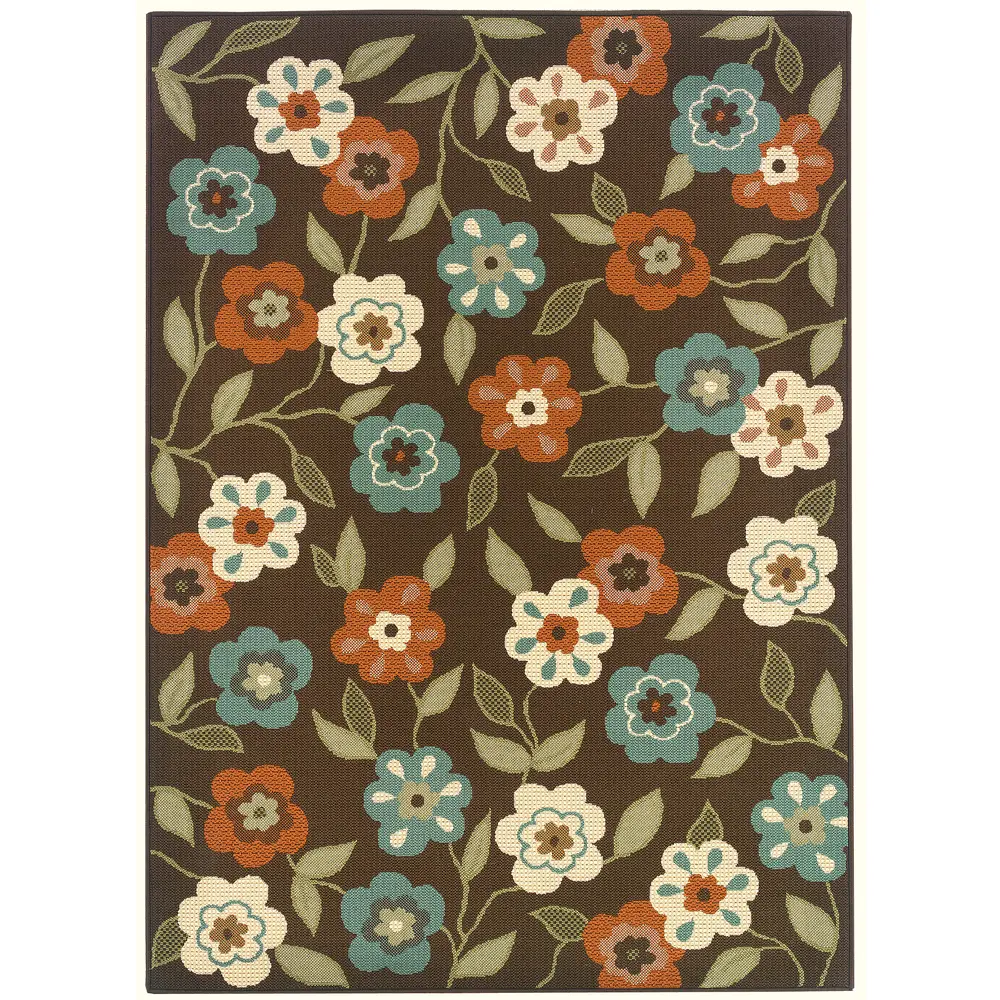 Montego 2267D Brown/ Ivory Indoor/Outdoor Area Rug - 5'3