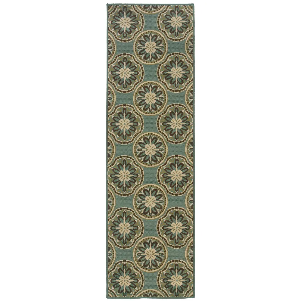 Montego 8323L Blue/ Ivory Indoor/Outdoor Area Rug - 2'3