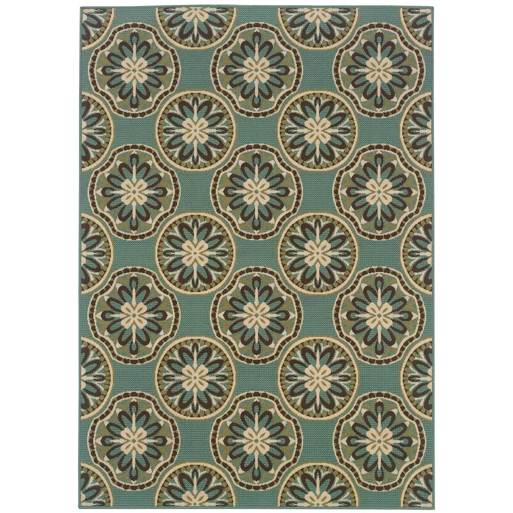 Montego 8323L Blue/ Ivory Indoor/Outdoor Area Rug - 5'3