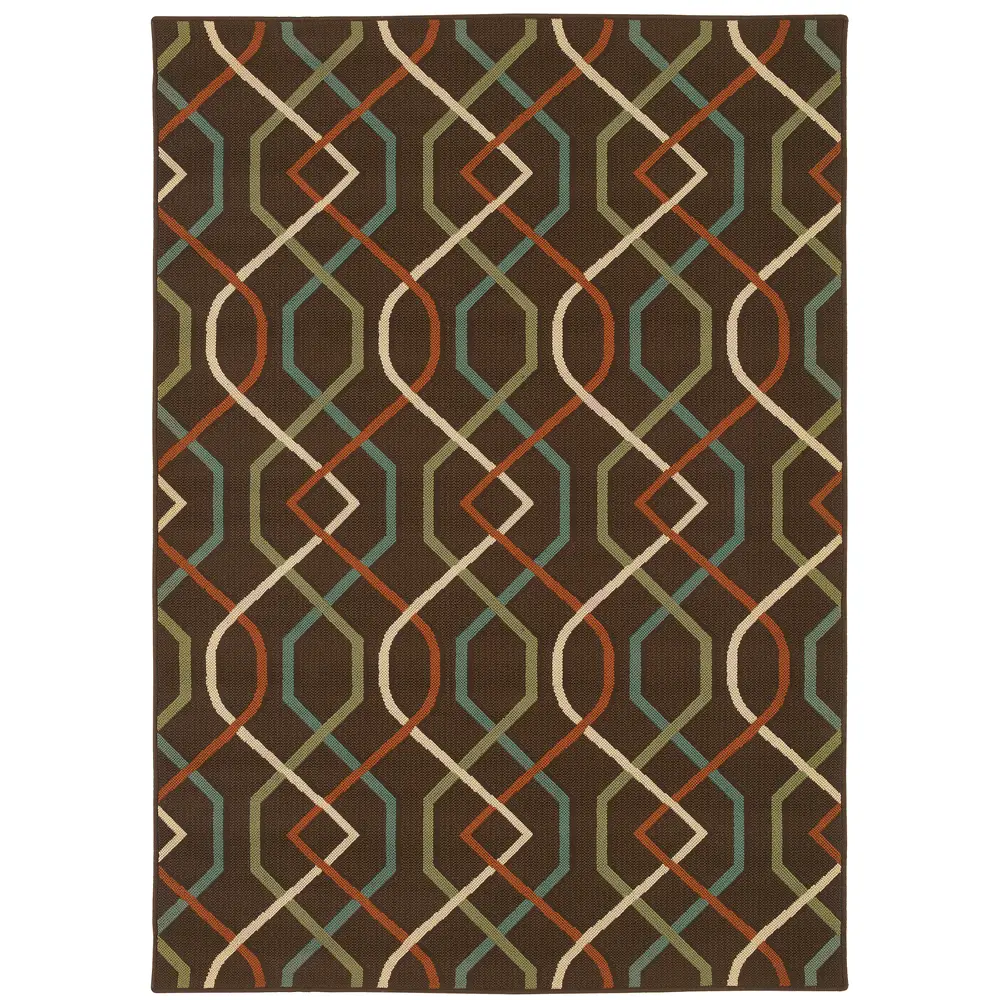 Montego 896N6 Brown/ Ivory Indoor/Outdoor Area Rug - 6'7