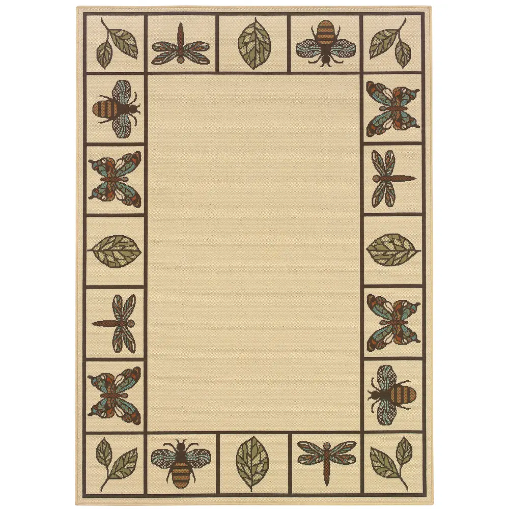 Montego 2266W Ivory/ Brown Indoor/Outdoor Area Rug - 7'10