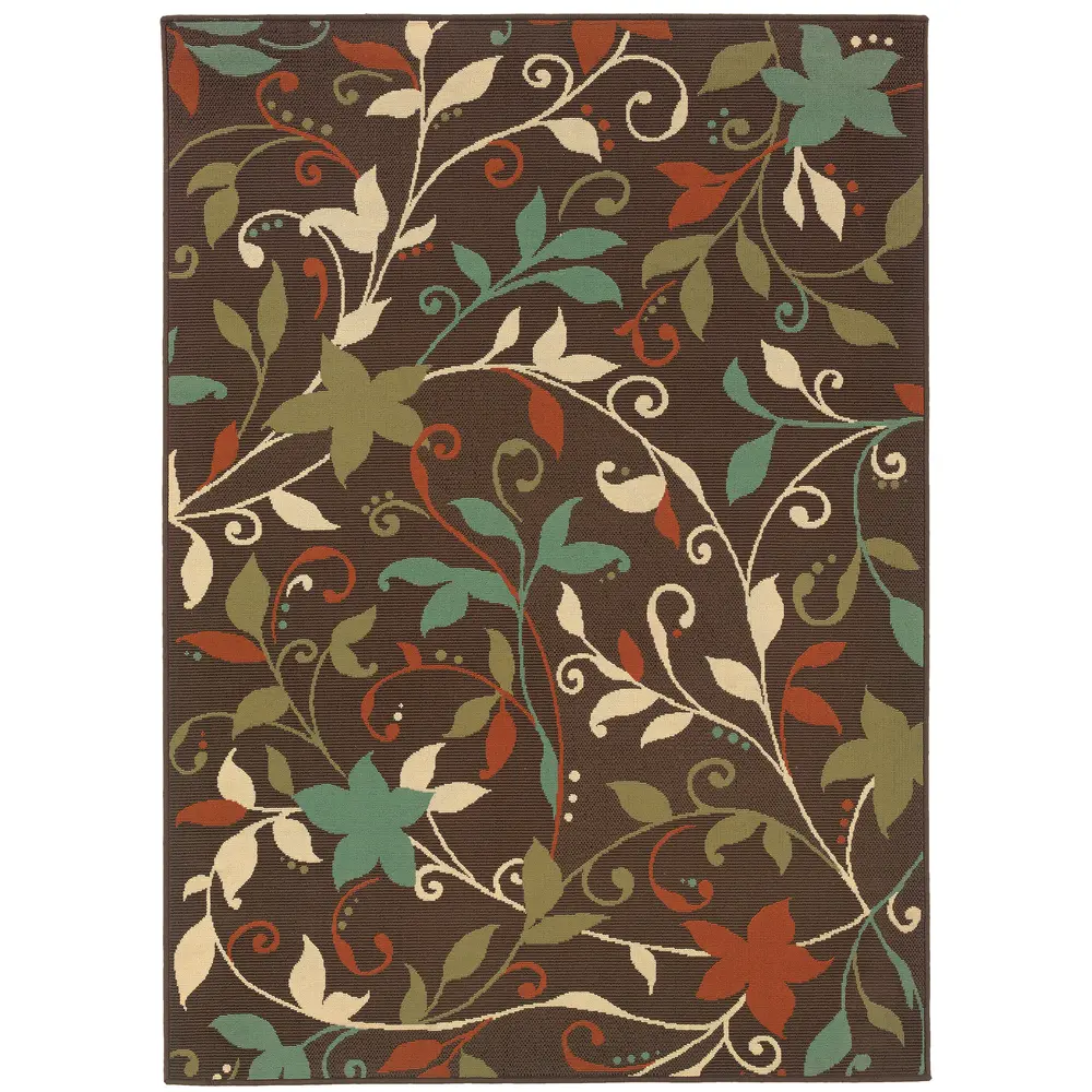 Montego 967X6 Brown/ Green Indoor/Outdoor Area Rug - 2'5