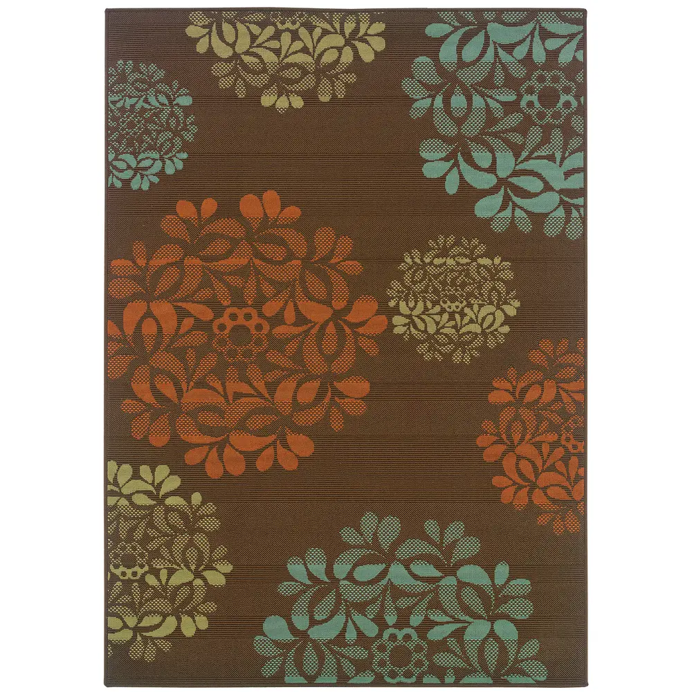 Montego 2635N Brown/ Blue Indoor/Outdoor Area Rug - 1'9