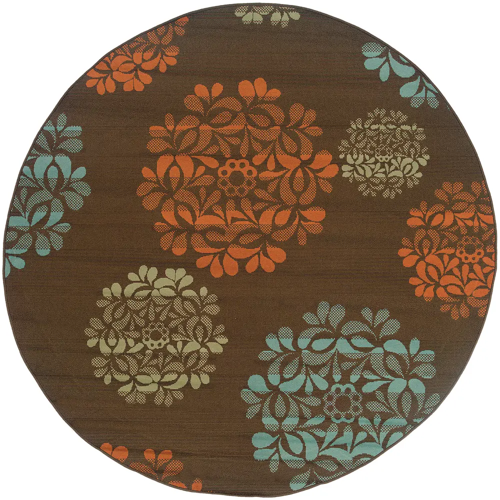 Montego 2635N Brown/ Blue Indoor/Outdoor Area Rug - 7'10
